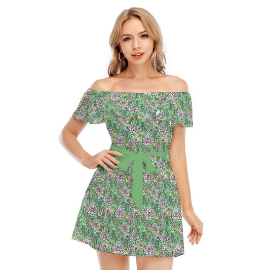 Fairytale Florals – Bayou Blooms - Women's Off-shoulder Ruffle Dress