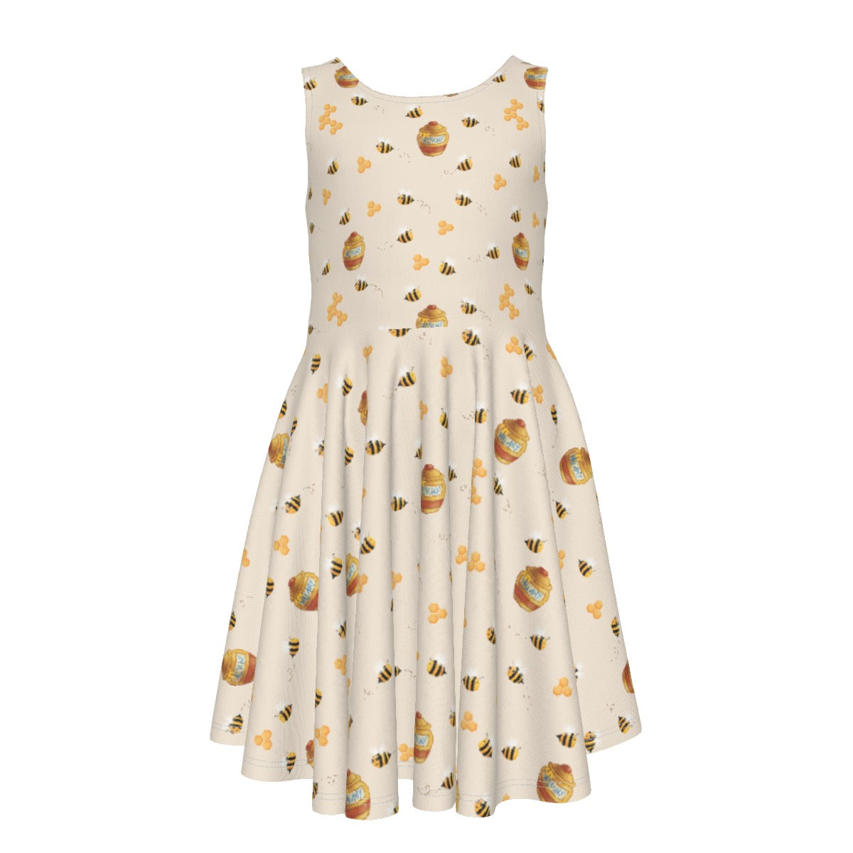 Sweet Hunny Pot & Bees- Kid's Sleeveless Skater Dress