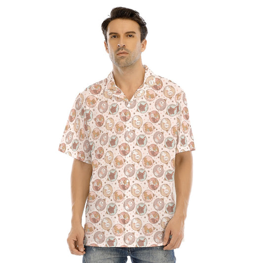 Festive Feline Baublescats - Men's Hawaiian Button Up Shirt