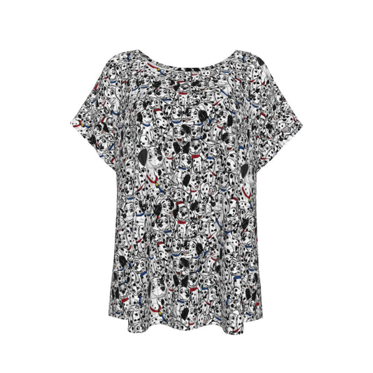 Sketchy Spotted Puppies - Women’s Relaxed Fit Scoop Tee