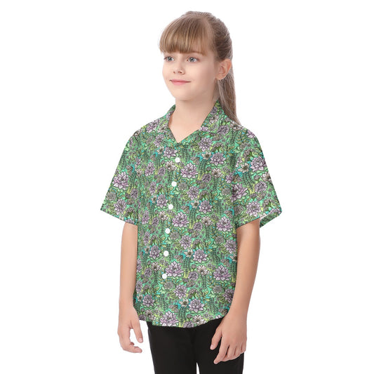 Fairytale Florals – Bayou Blooms - Kid's Hawaiian Button Up Shirt