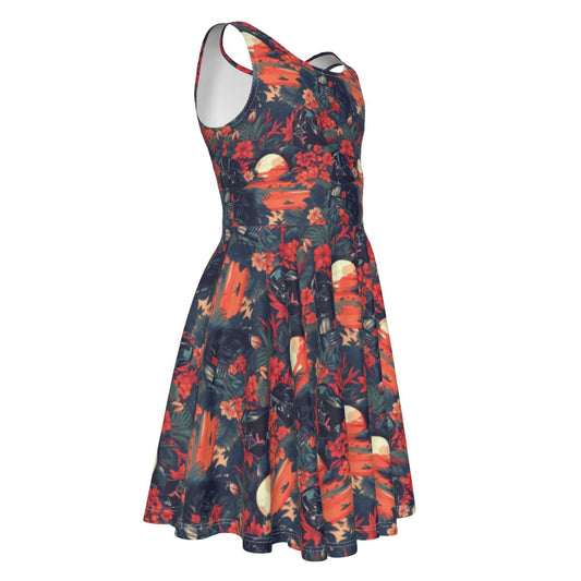 Tropical Dark Side Escape - Kid's Sleeveless Skater Dress