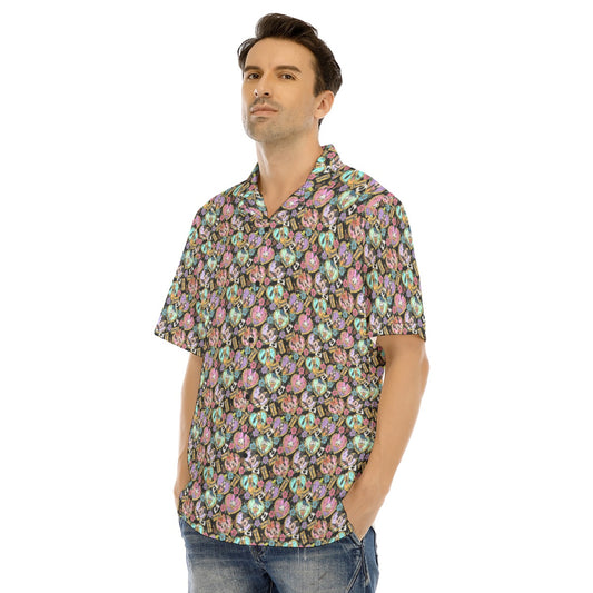 Tattoo Hearts Mickey & Friends - Men's Hawaiian Button Up Shirt