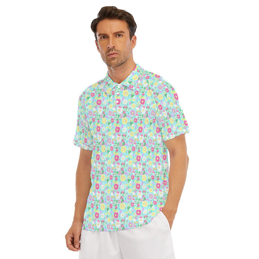 Neon Spring Floral Friends - Men's Polo Shirt