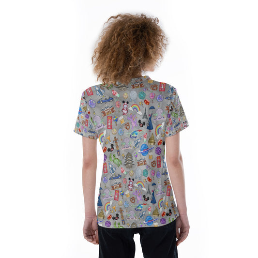 EC Around The World Experience - Women's Short Sleeve V-Neck T-Shirt