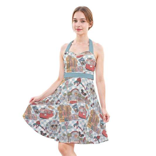 Revamped DCA - Women's Halter Vintage Pocket Dress