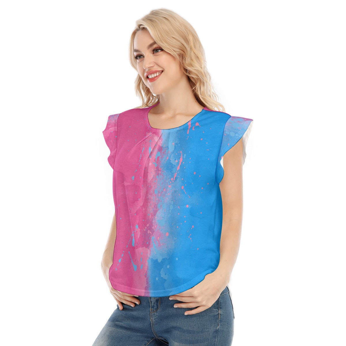Pink or Blue Fairytale Dress - Women’s Flutter Sleeve Top