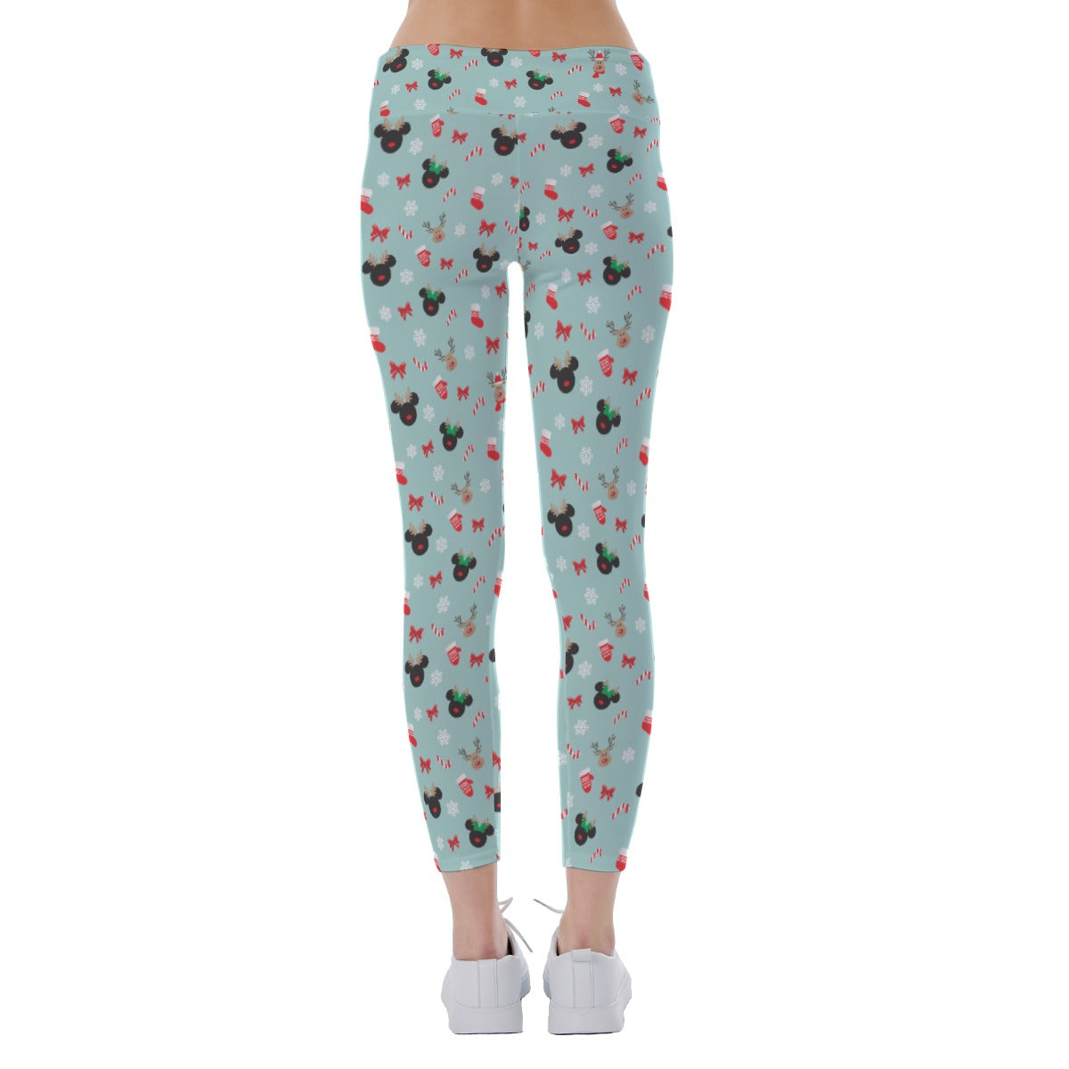 Festive Reindeer Mouse Holidayeers - Women's Yoga Leggings