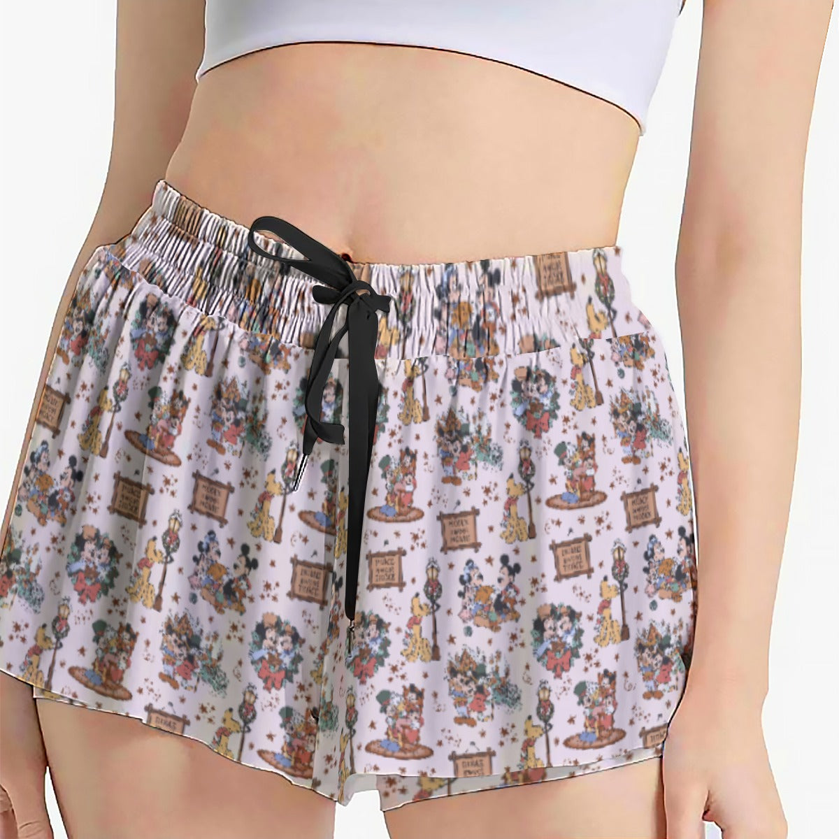 Victorian Holiday Celebration - Women's Flowy Pocket Shorts