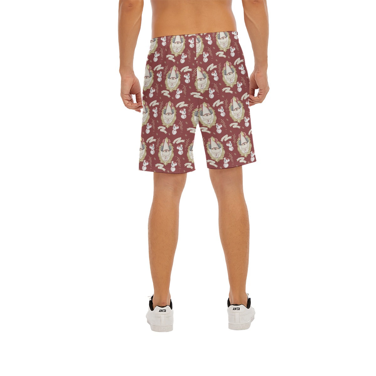 Mouse and Bow Snow Gnomes - Men’s Pocket Beach Shorts