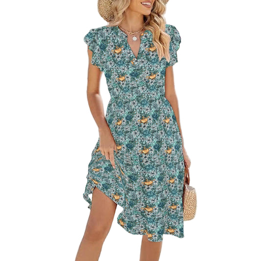 Fairytale Florals - Arabian Princess - Women's Tiered Pocket Midi Dress