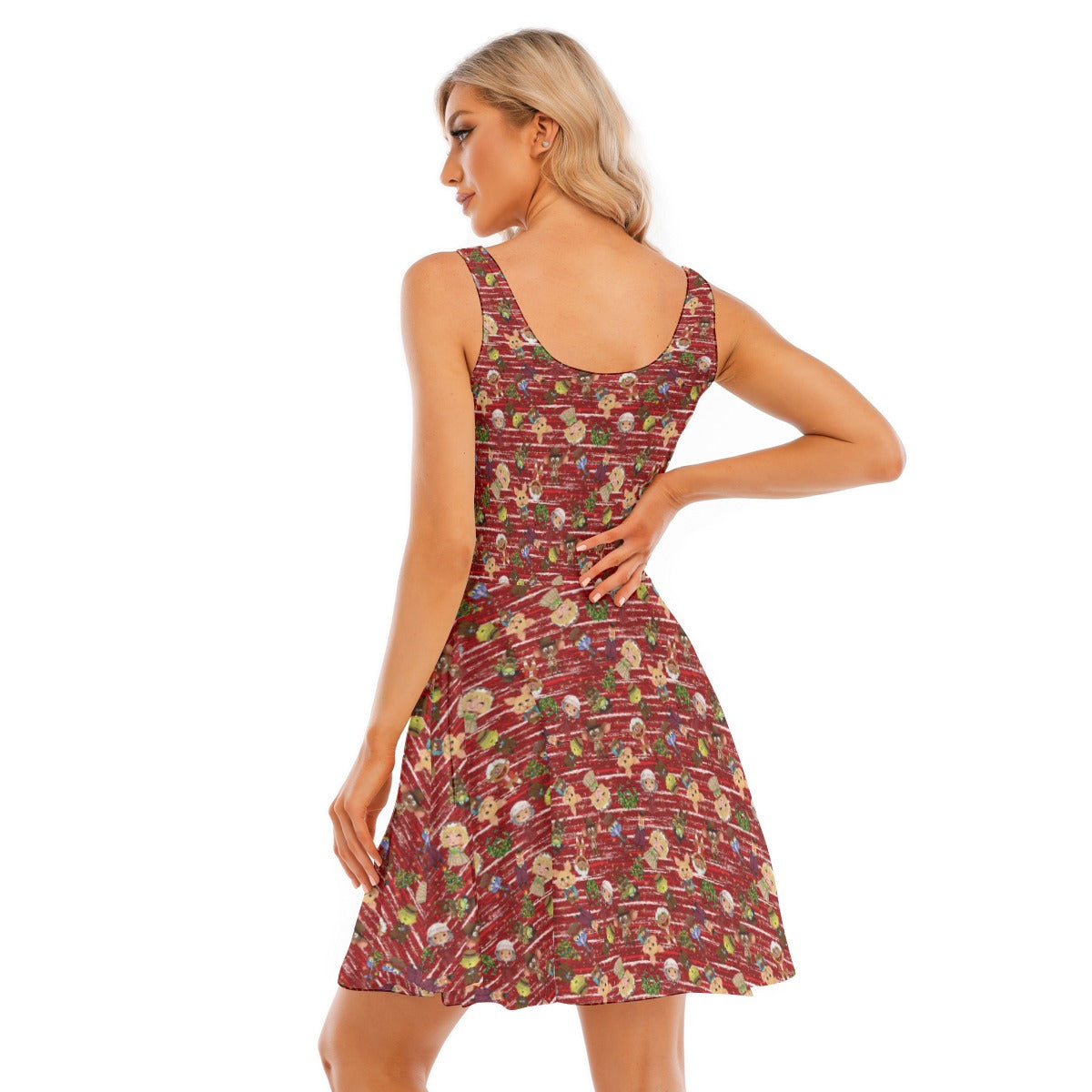 A Very Festive Puppet Christmas - Women's Sleeveless Pocket Skater Dress