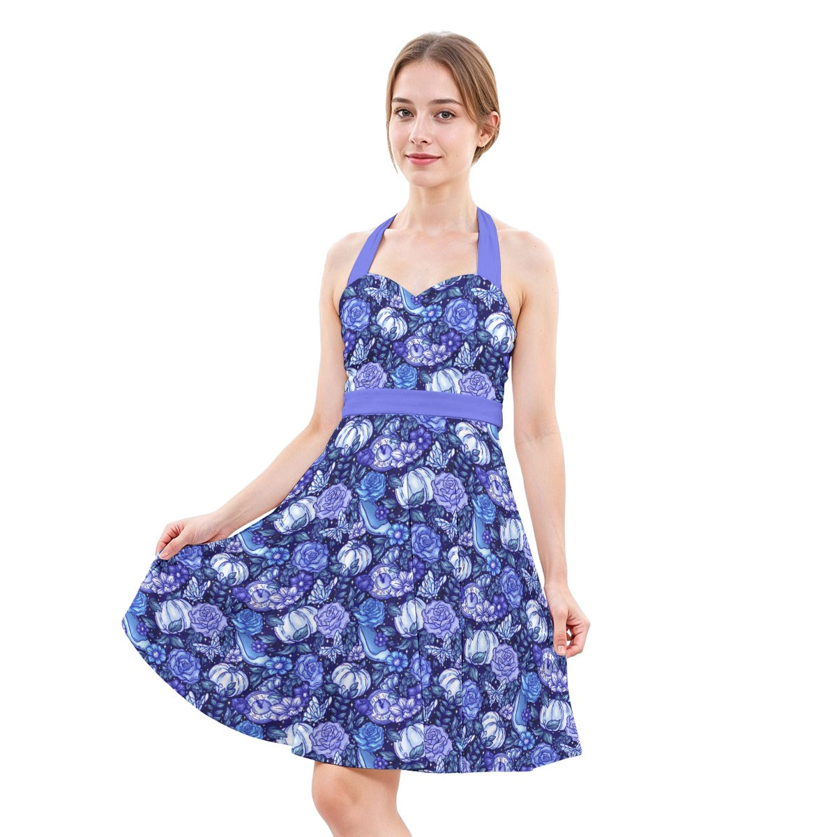 Fairytale Florals – Royal Ball - Women's Halter Vintage Pocket Dress