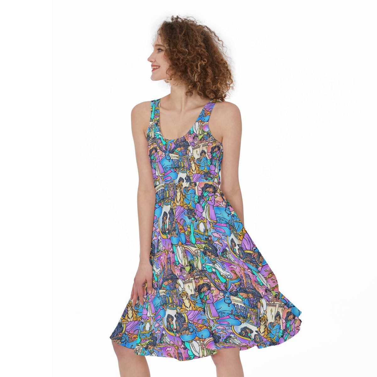 Magic Carpet Storybook Scenes - Pocket Midi Skater Dress