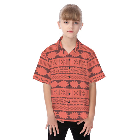 Moana Tribal Print - Kid's Hawaiian Button Up Shirt