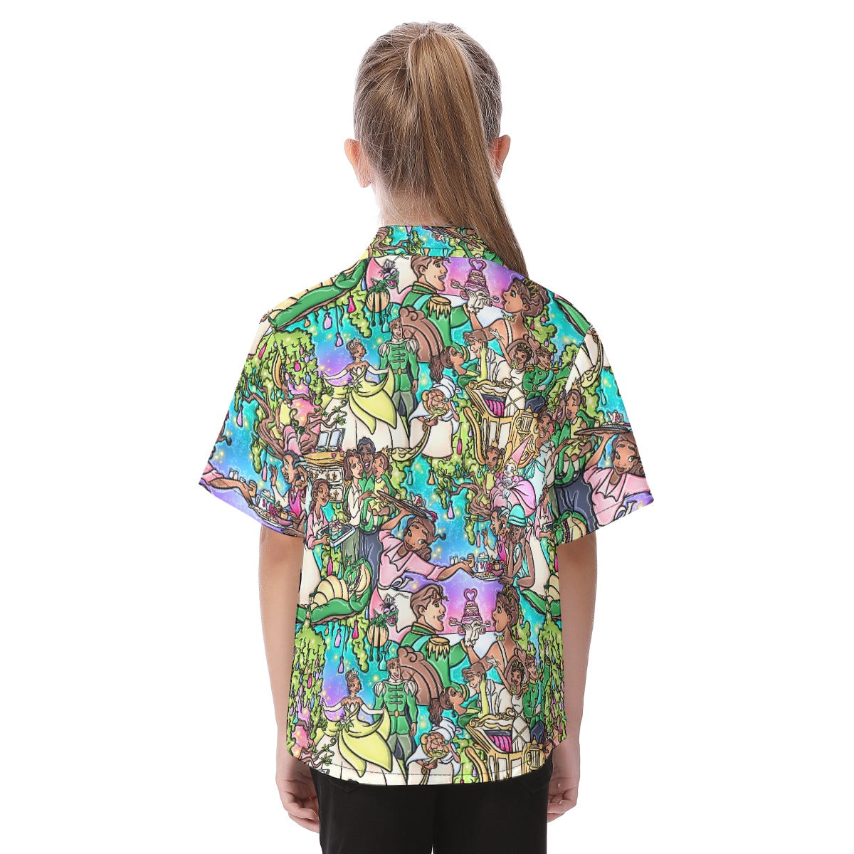 Bayou Princess Storybook Scenes - Kid's Hawaiian Button Up Shirt