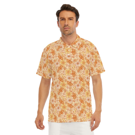 Orange Crystal Moths - Men's Polo Shirt