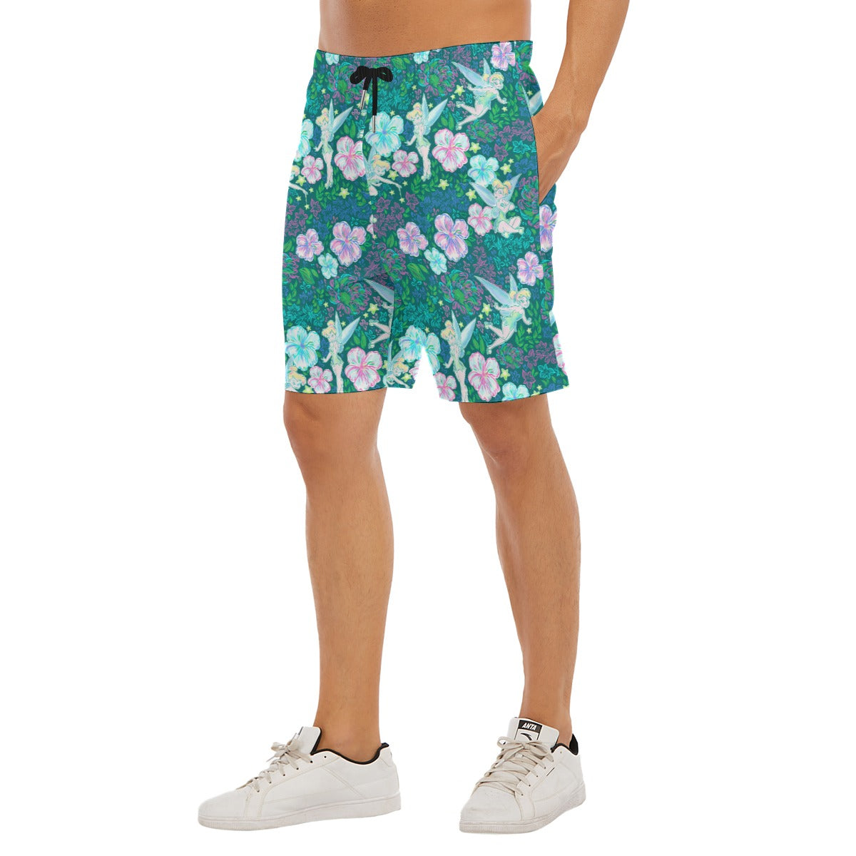 Pixie in Neon Blooms - Men’s Pocket Beach Shorts