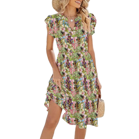 Bayou Royal Sketch - Women's Tiered Pocket Midi Dress