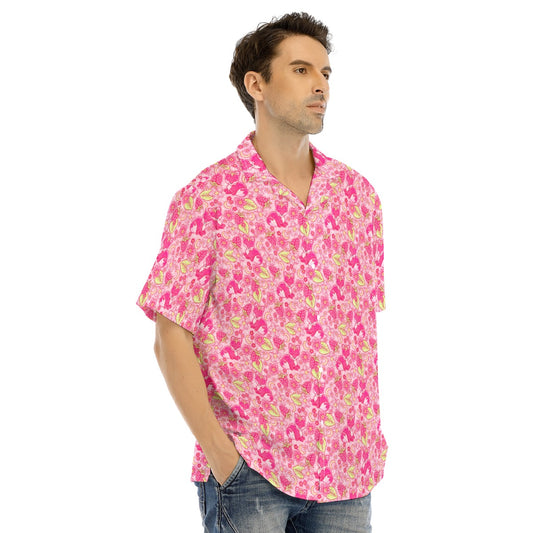 Fruitimals - Raspberry Foxes - Men's Hawaiian Button Up Shirt