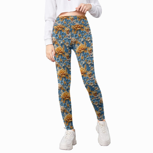 Regal Embroidered Royal Maiden - Kid's Leggings