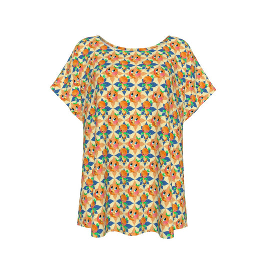 Retro Citrus Play - Women’s Relaxed Fit Scoop Tee