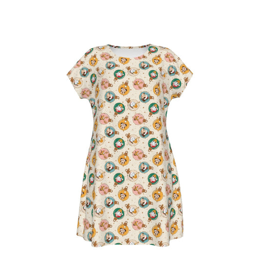 Golden Holiday Baubles - Women's T-Shirt Dress