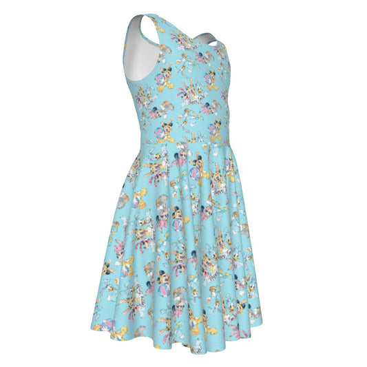 Spring Bunny Costume Crewumes - Kid's Sleeveless Skater Dress