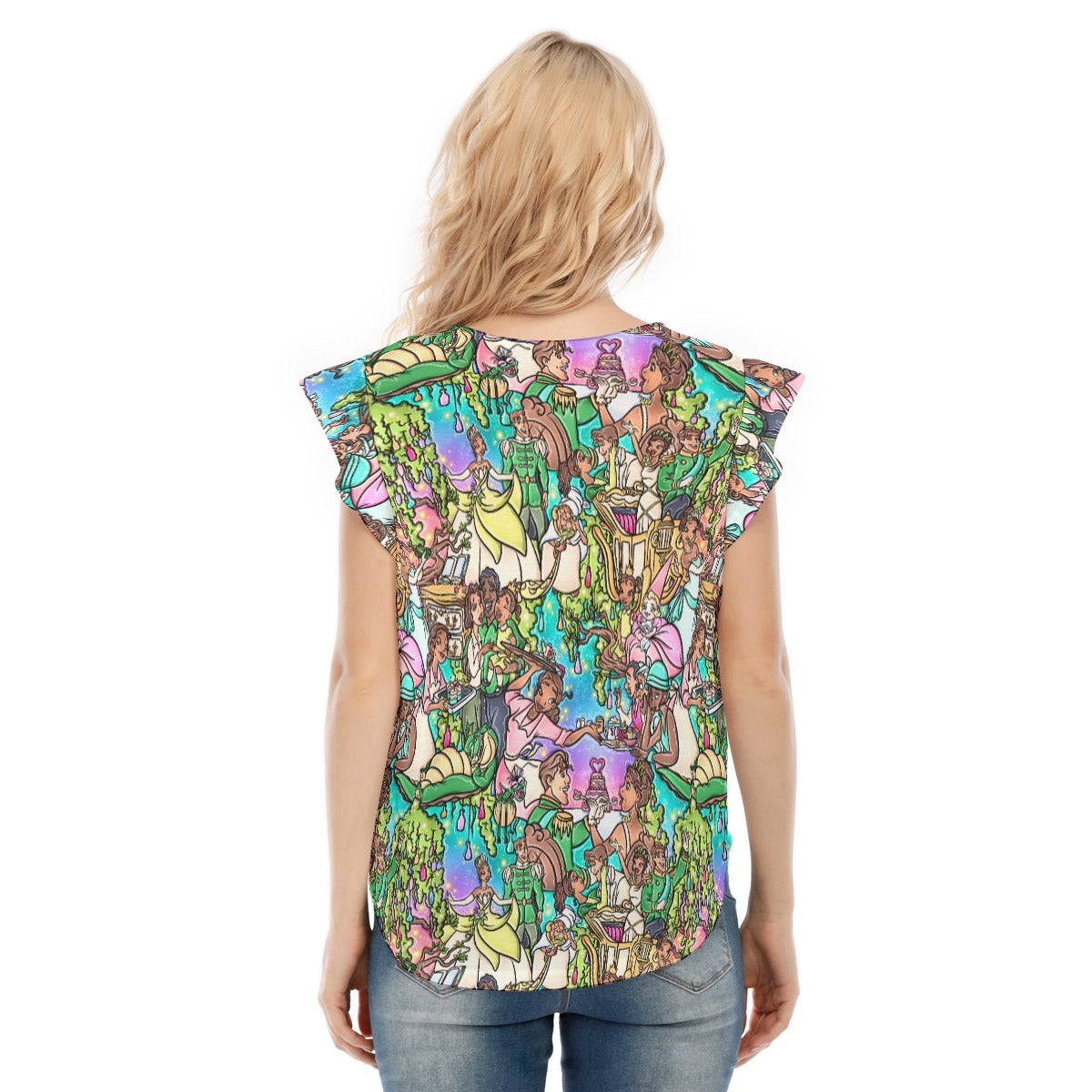 Bayou Princess Storybook Scenes - Women’s Flutter Sleeve Top