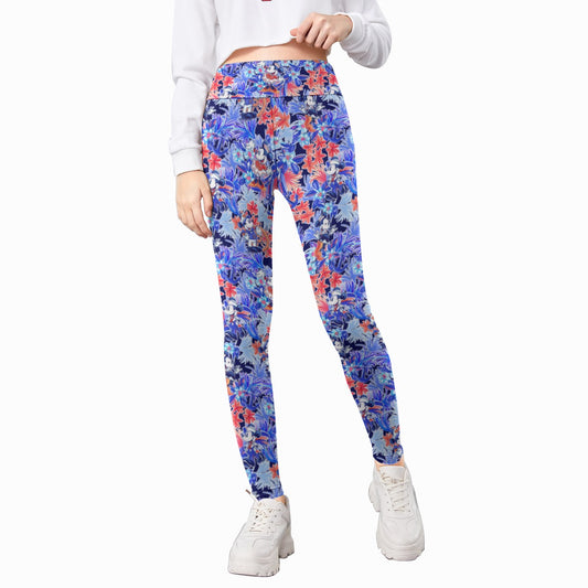 Navy Blooms Cruise - Kid's Leggings