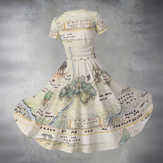 Hundred Acre Map - Women's V-Neck Ruched Midi Dress