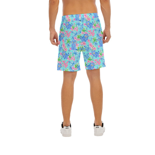 Derpy Tiger Blooms - Men’s Pocket Beach Shorts