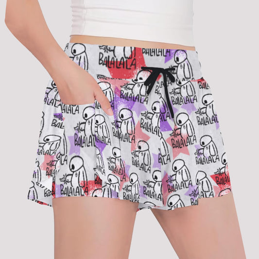 White Robot Balala - Girls’ Flowy Pocket Shorts