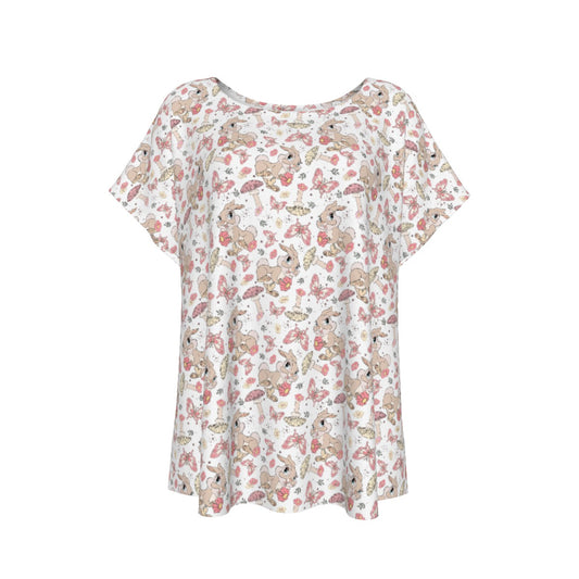 Woodland Bunny Cottagecore - Women’s Relaxed Fit Scoop Tee