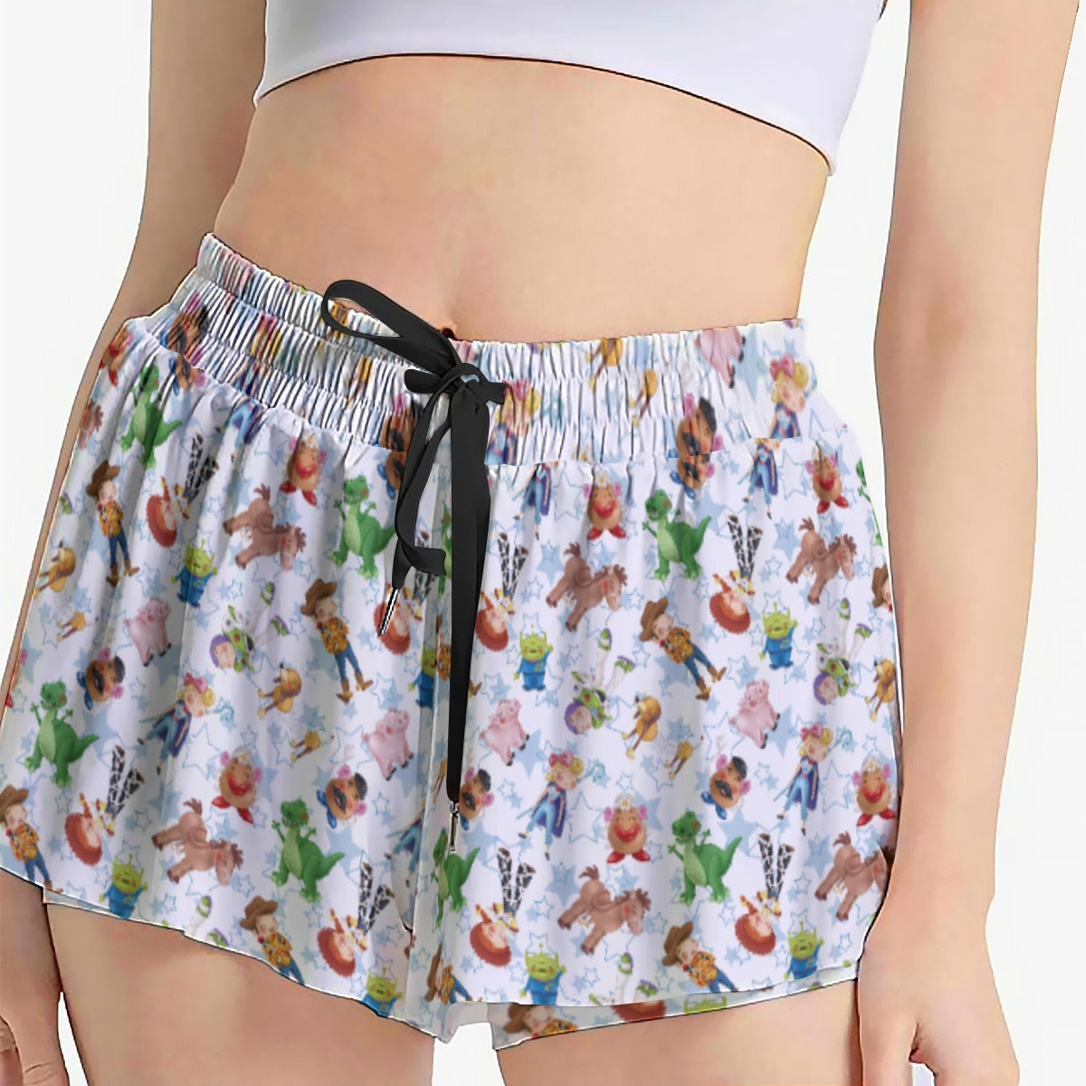 Playful Toy Friends - Women's Flowy Pocket Shorts