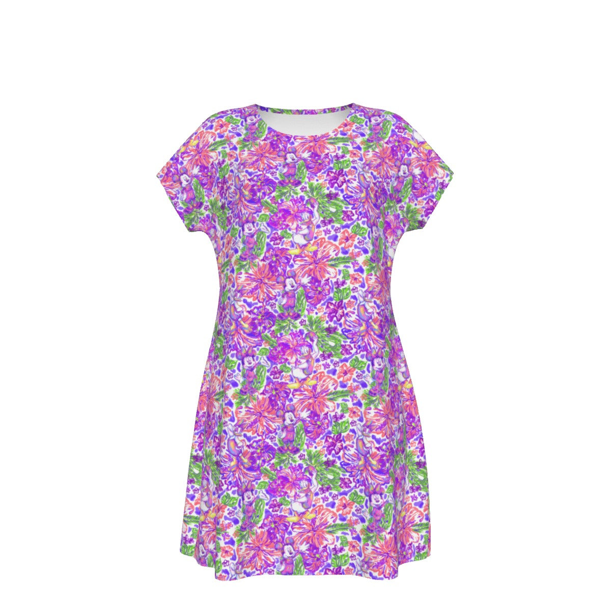 Tropical Splash Vibes - Iconic Crew - Women's T-Shirt Dress