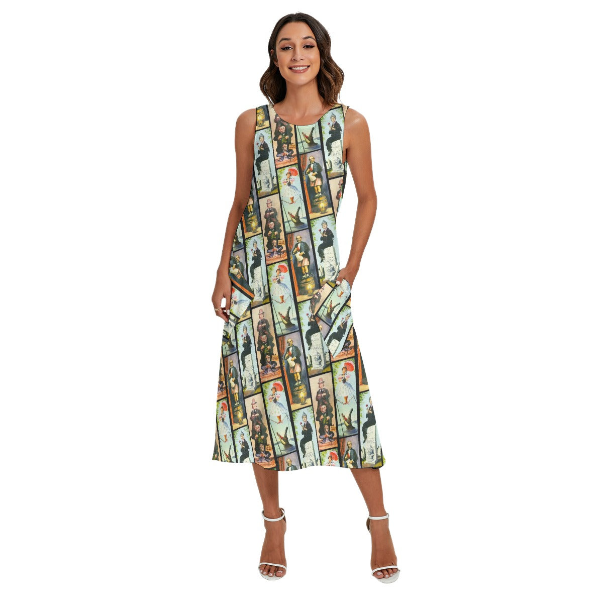 Stretch Room Portraits - Women’s Diagonal Pocket Midi Dress