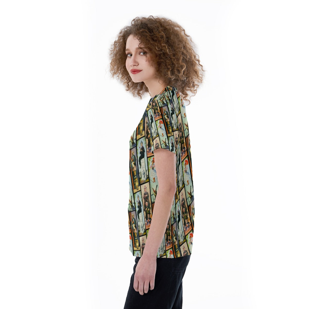 Stretch Room Portraits - Women's Short Sleeve V-Neck T-Shirt