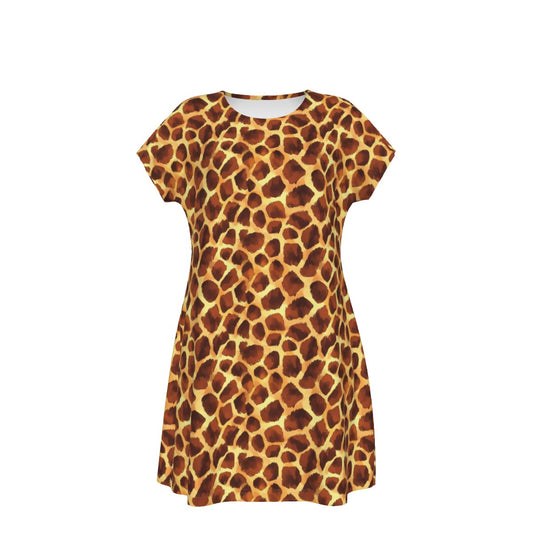 Animal Print - Giraffe - Women's T-Shirt Dress