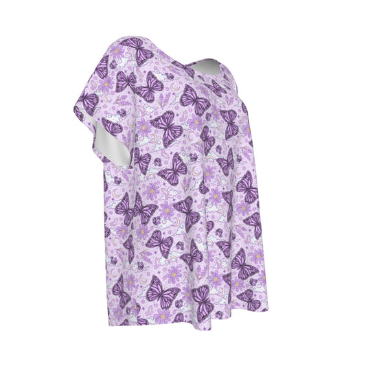 Lavender Butterflies - Women’s Relaxed Fit Scoop Tee