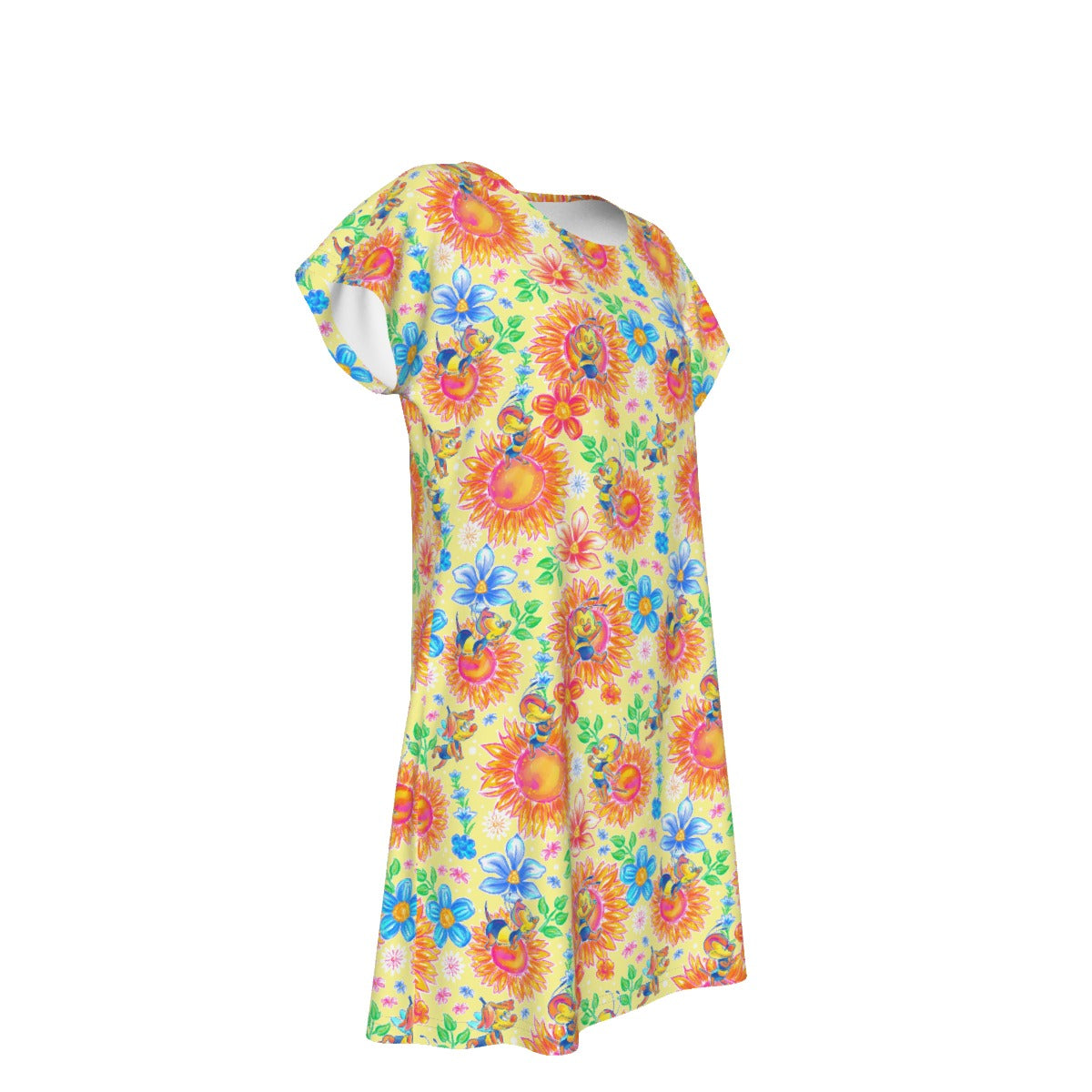 Buzzing Garden Buddy - Women's T-Shirt Dress