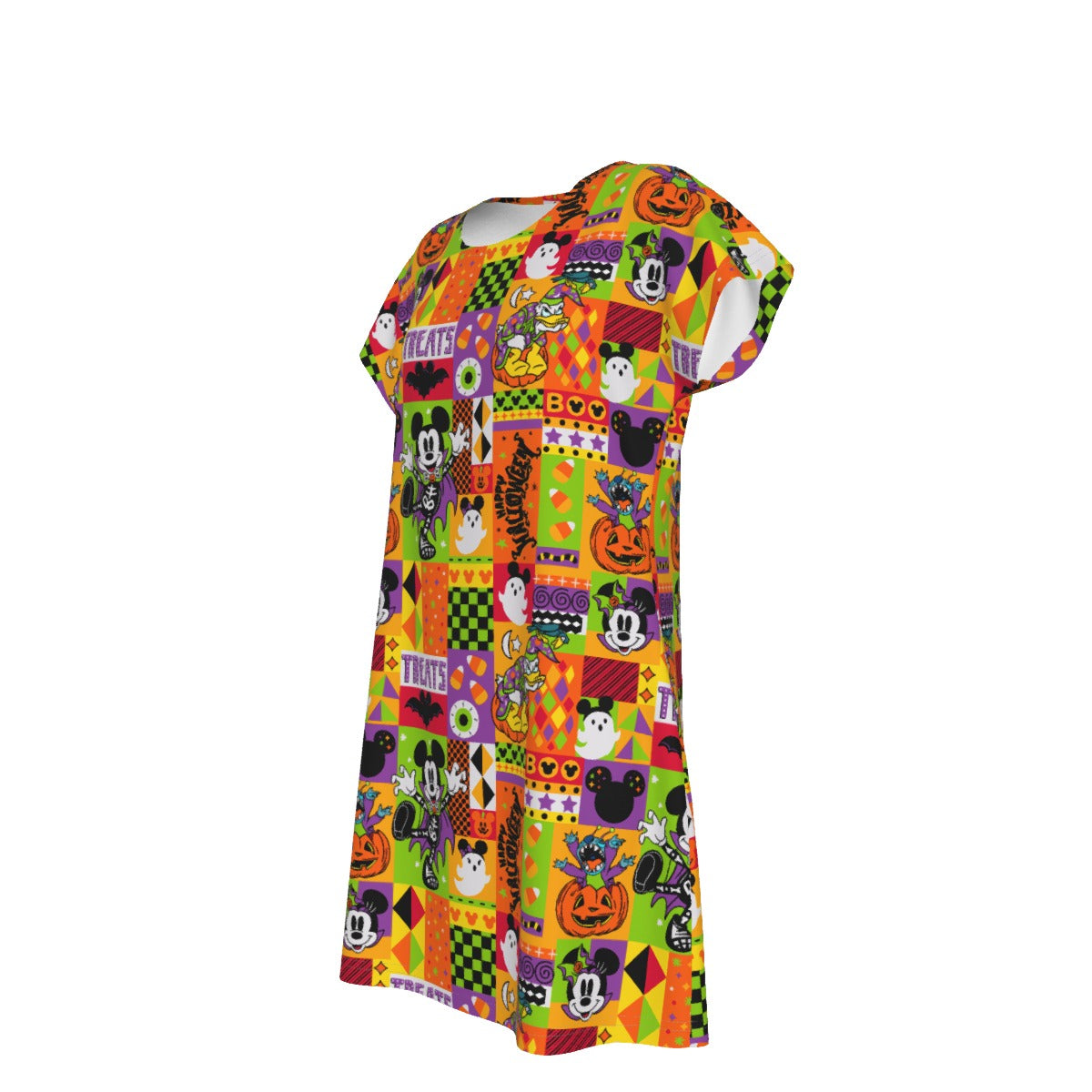 Spooky Patchwork Treats - Women's T-Shirt Dress