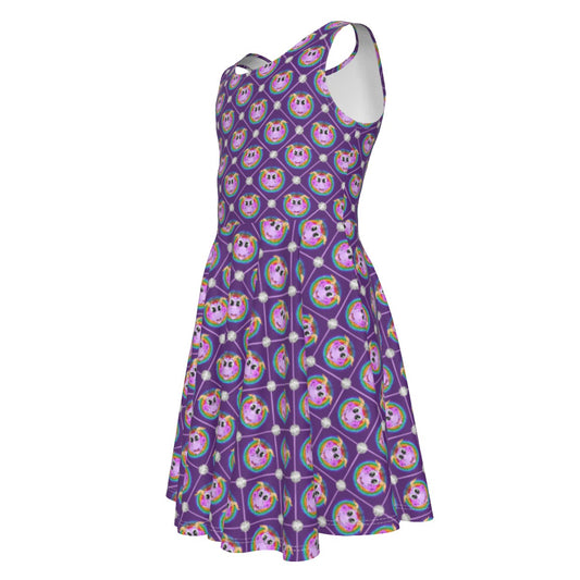 Geometric Figment - Kid's Sleeveless Skater Dress