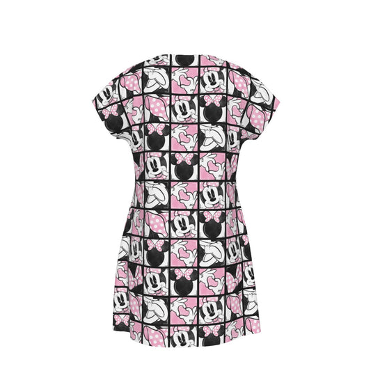 Mouse Bow Block Party - Women's T-Shirt Dress