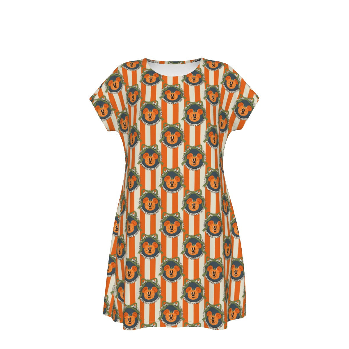 Pumpkin Cameo Stripes - Women's T-Shirt Dress
