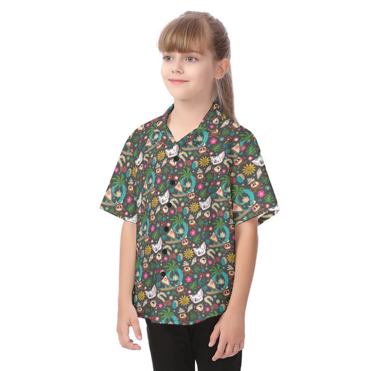 Polynesian Princess Icons - Kid's Hawaiian Button Up Shirt