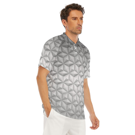 Geometric Silver Sphere - Men's Polo Shirt