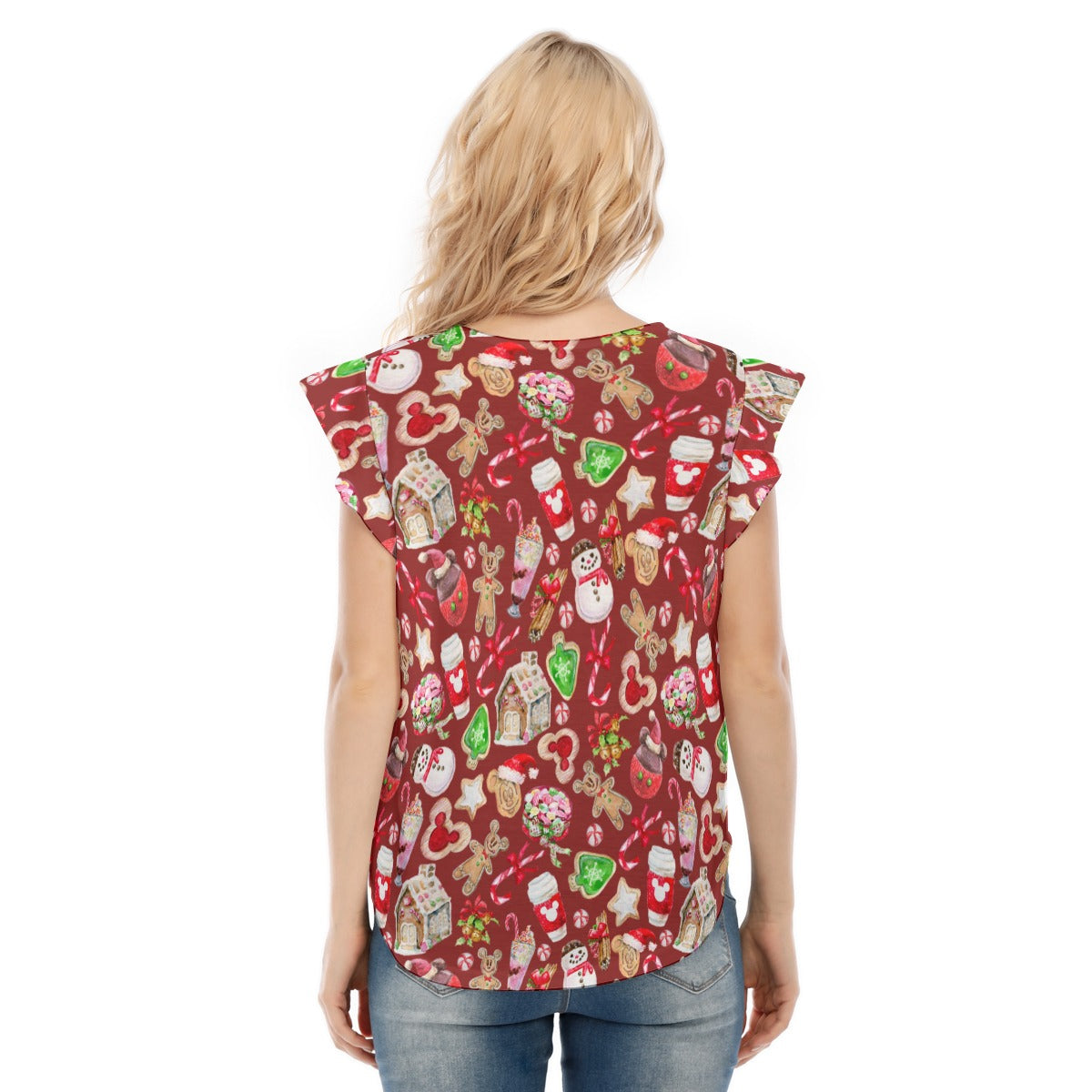 Christmas Snack Goals - Women’s Flutter Sleeve Top