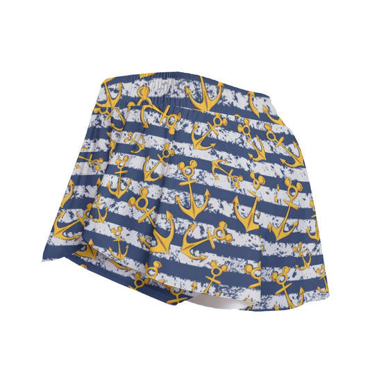 Nautical Mouse Ear Anchors - Women's Flowy Pocket Shorts