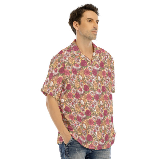 Fairytale Florals - Belle Inspired - Men's Hawaiian Button Up Shirt